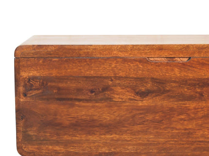 Curved Blanket Box - Chestnut