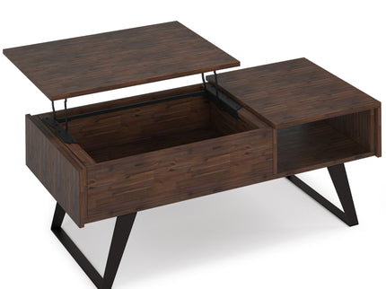 Lowry - Lift Top Coffee Table - Distressed Charcoal Brown