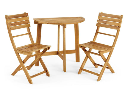 Outdoor 3 Piece Half Round Folding Bistro Set