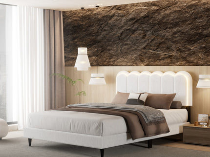 Lambswool Petal Headboard Bed Frame