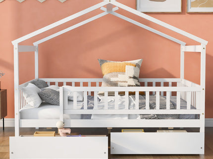 House Bed With 2 Drawers