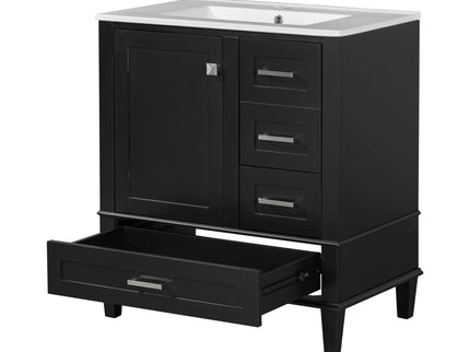 Bathroom Vanity, Modern Bathroom Cabinet With Sink Combo Set, Bathroom Storage Cabinet With A Soft Closing Door And 3 Drawers, Solid Wood Frame