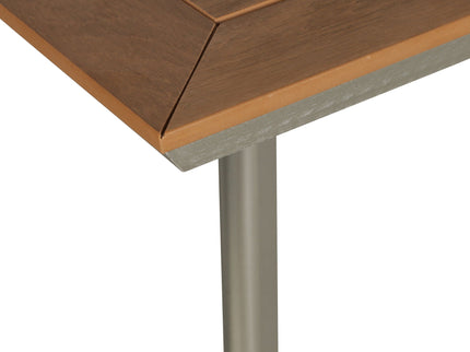 Outdoor Dining Table With Eucalyptus Wood Topped - Silver
