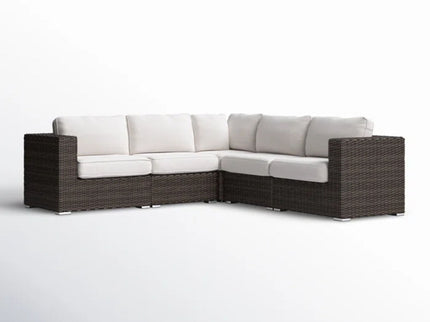 Luxurious Wicker Patio Sectional With Weather Resistant Sunbrella Cushions