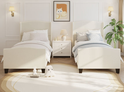 Platform Bed Frame With Tall Headboard And High Footboard