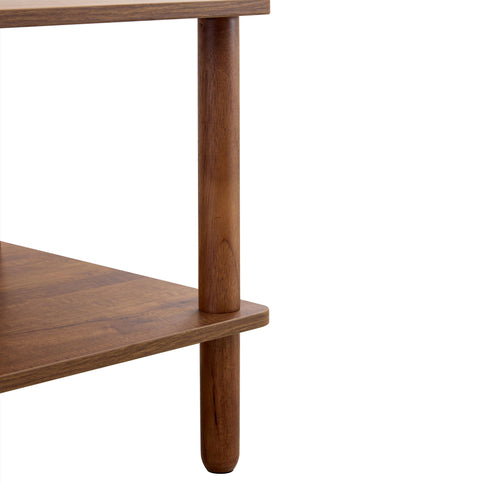 Modern 2 Tier Coffee Table With Open Storage Shelf For Living Room