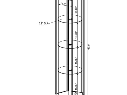 Tenley - 4 Shelf Curio Cabinet With Hexagonal Design
