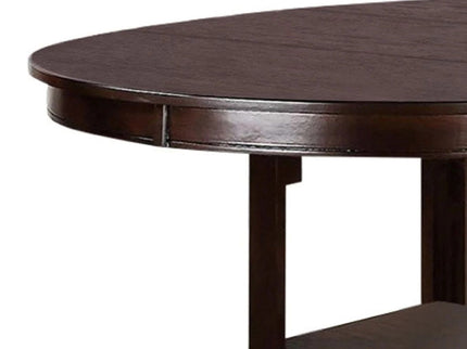 Round Counter Height Dining Table Only With Shelves - Brown Mix