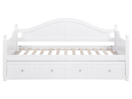 Twin Daybed With Trundle Storage Bed - White