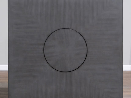 Counter Height Dining Table With Tapered Base And Lazy Susan - Gray