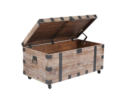 Trunk Table And Side Table With Large Storage Dress Up Your Liviing Room (Set of 3) - Antique Gray