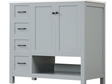 Modern Bathroom Vanity With Sink Top, 2 Doors And 2 Drawers