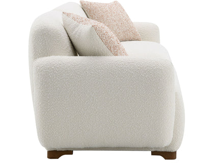 Darius - Boucle Sofa With 2 Toss Pillows - Beige