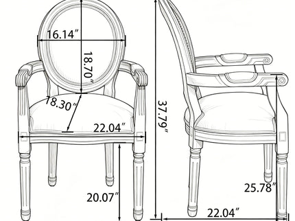 Upholstered Dining Armchair (Set of 2) - Beige
