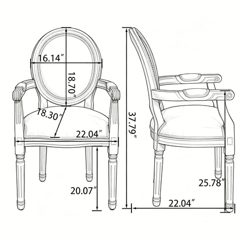 Upholstered Dining Armchair (Set of 2) - Beige