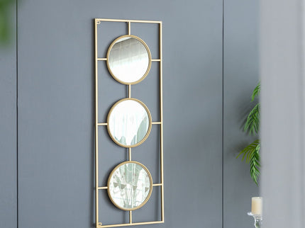 3 Mirror Piece Wall Mirror InRectangular Frame, Home Wall Decor For Bedroom Living Room