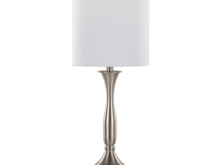Sawyer - Contemporary Table Lamp (Set of 2) Built In USB Port - Nickel / White