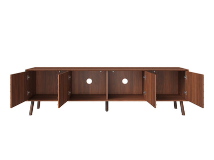 70" TV Stand For TVs Up To 80", Soft Closing Hinges And Cable Management - Walnut