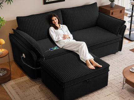 2 In 1 Convertible Sofa Bed, Multi Functional Living Room Furniture