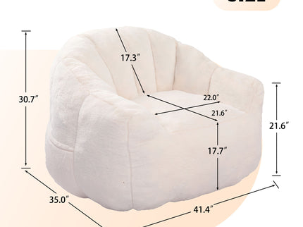 Beanbag Chair, Beanbag Sofa Chair With Armrests Stuffed High Density Foam