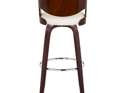 Pino - Mid Century Modern Fixed Height Barstool With Swivel & Round Footrest (Set of 2)