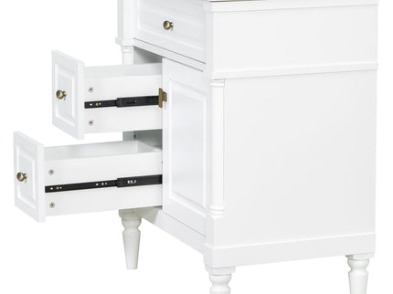 Modern Bathroom Vanity With Sink, Freestanding Cabinet With Flip Drawer & Adjustable Shelf