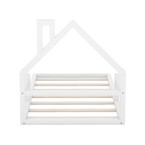 Floor Bed With House Shaped Headboard