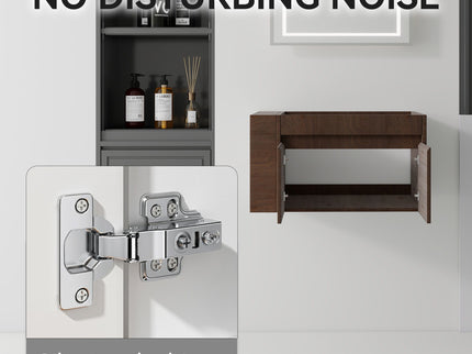 Floating Bathroom Vanity Cabinet, Soft Close Double Drawers, Open Side Storage, Wall Mounted, Cabinet Only