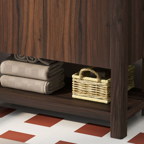 Modern Bathroom Vanity With Rectangle Ceramic Sink, Soft Closing Doors