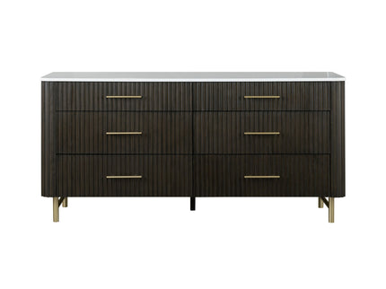 Clayten - Dresser - Espresso / White Marble