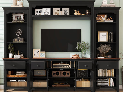 Extra Large TV Stand, Entertainment Center With Storage Cabinets