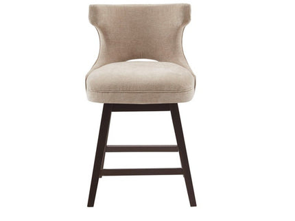 360 Degree Swivel Counter Stool With Silver Detailing