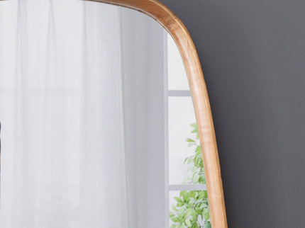 Irrgeular Mirror With Wood Frame, Wall Mirror For Living Room Bathroom Entryway - Brown