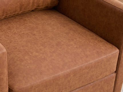 Modern Upholstered Square Swivel Accent Chair With 360 Degree Rotation