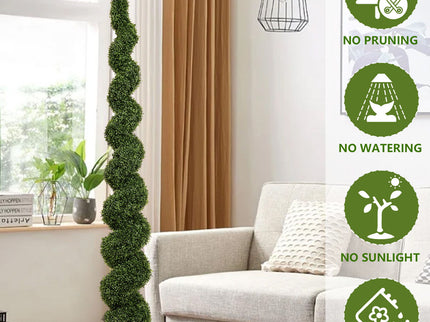 Artificial Outdoor UV Resistant Plastic Boxwood Topiary Spiral Tree