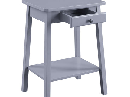 Kaife - Accent Table With Display And Utility Function - Gray