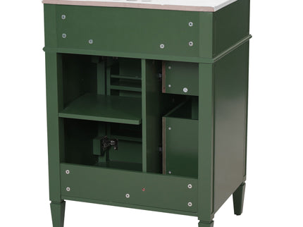 Bathroom Vanity With Top Sink, Storage Cabinet With 2 Drawers And Tip-Out Drawer