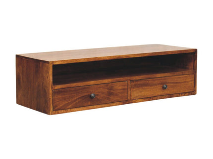 Lunar - 2 Drawer Wall Mounted Media Unit - Brown