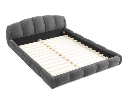 Upholstered Platform Bed Frame, Low Profile Floor Bed, No Box Spring Required