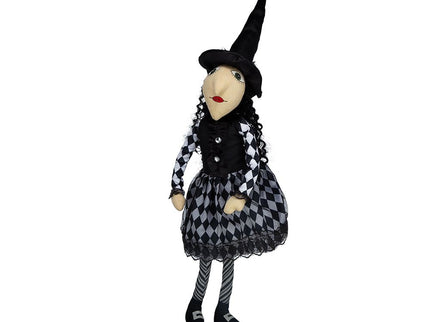 Halloween Sitting Witch Decor - Black