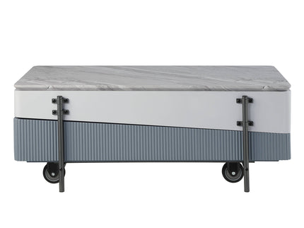 Wilkins - High Gloss Coffee Table With Lift Top - Gray / White
