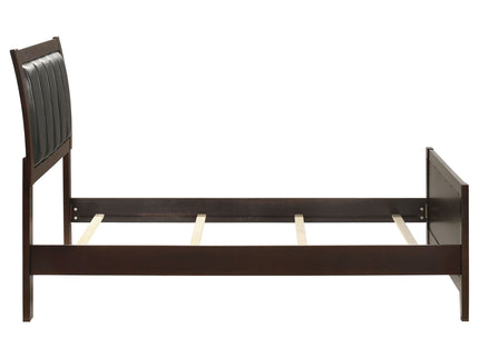 Twin Panel Bed With Headboard And Tapered Legs - Brown