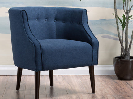 Contemporary Upholstered Club Chair With Button Tufting