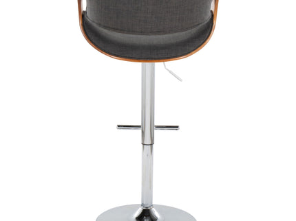 Curvo - Mid Century Modern Adjustable Barstool With Swivel With Straight T Footrest