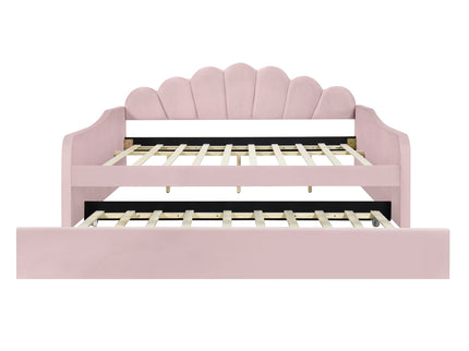 Upholstery Daybed Frame With Shell Shaped Backrest