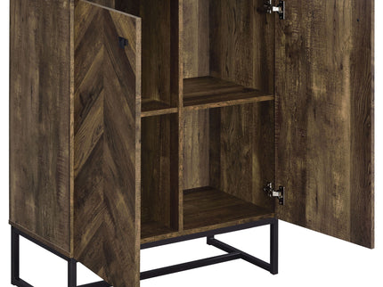 Sager - 4 Shelf Accent Cabinet - Oak