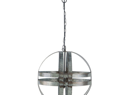 4 Light Galvanized Chandelier, Hanging Light Fixture With Adjustable Chain For Kitchen, Bulb Not Included - Gray