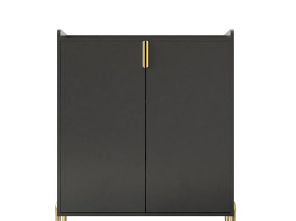 Wine Bar Cabinet With Adjustable Shelf, 2 Door Sideboard With Soft-Closing Hinges And Feet