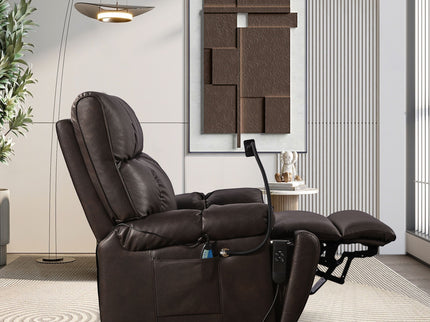 Recliner Chair With Phone Holder, Electric Power Lift Recliner Chair With 2 Motors Massage And Heat For Elderly, 3 Positions, 2 Side Pockets, Cup Holders