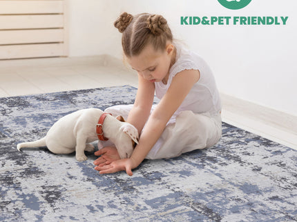 Payas - 6' X 9' Abstract Area Rug - Gray / Denim